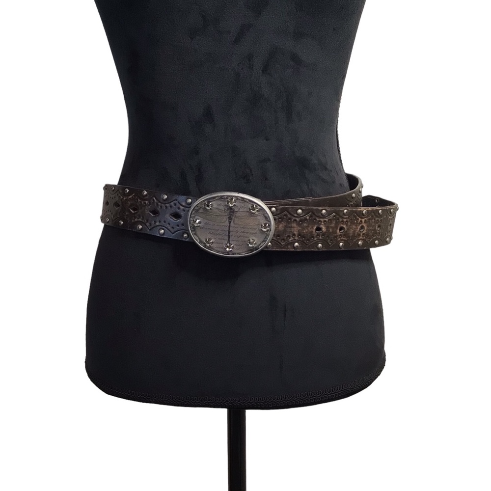 KBD Dragonfly & Rhinestone Belt Buckle